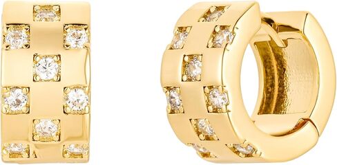 CAITLYNMINIMALIST 18K Gold Plated & Silver Dainty Cartilage Lightweight Stacking CZ Diamond Mini Huggies Hoop Earrings For Women in Saudi Arabia