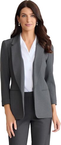 Jones New York Women's Notched Collar Jacket W/Rolled Sleeves in Saudi Arabia