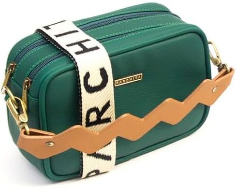 Dalia Crossbody Bag – Faux Leather, Adjustable Strap, Colorful Handle, Made in Colombia in Saudi Arabia