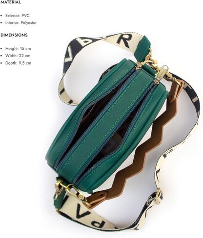 Dalia Crossbody Bag – Faux Leather, Adjustable Strap, Colorful Handle, Made in Colombia in Saudi Arabia