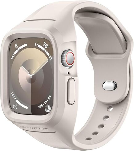 سوار رياضي من SURITCH لساعة Apple 9/8/7/6/5/4/SE3/SE2/SE مع حزام 41 ملم 40 ملم، حزام بديل واقٍ متين من السيليكون الناعم المقاوم للصدمات مع حافظة للنساء والرجال، أسود in Kuwait