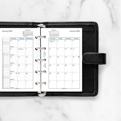 Filofax Calendar Diary Refill, Mini Size, Month-to-View, White Paper, English, 2026 (C68110-26) in Saudi Arabia