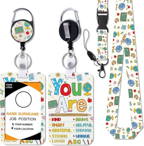 Autism Awareness Lanyards for ID Badges, It's Ok to Be Different Autism Lanyard with ID Holder, Retractable Breakaway Keys Carabiner Clip Gifts for Women School Teachers in Saudi Arabia