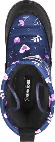 Girls Size 10 US Waterproof Reflective Winter Snow Boots Slip Resistant (Toddler/Little Kid) Floral Pink and Purple Hearts Pattern in Saudi Arabia
