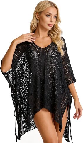 Swimwear Cover Up for Women,V-Neck Summer Beach Swimsuit for Pool,Sea,Party(Knit or Lace Bathing Suit CoverUp) in Kuwait