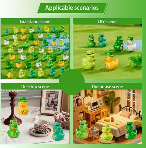 60PCS Multicolor Patrick’s Day Resin Ducks Tiny Ducks Tiny Resin Ducks to Hide Little Ducks Figurines for St Patrick’s Day Irish Day Accessories Party Favors Gifts (St. Patrick's Day) in Saudi Arabia