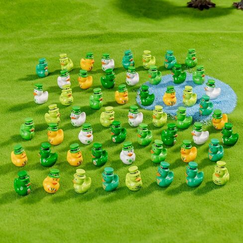 60PCS Multicolor Patrick’s Day Resin Ducks Tiny Ducks Tiny Resin Ducks to Hide Little Ducks Figurines for St Patrick’s Day Irish Day Accessories Party Favors Gifts (St. Patrick's Day) in Saudi Arabia