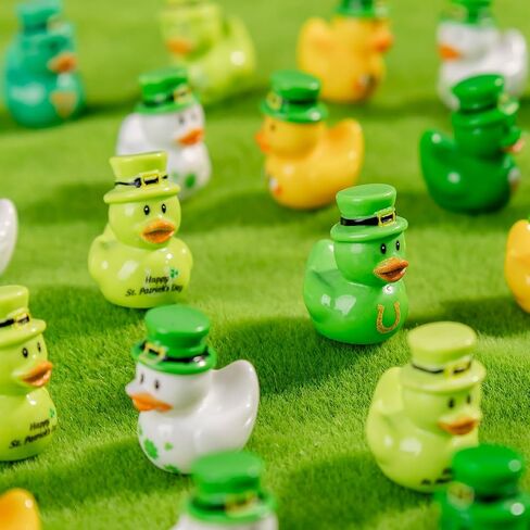 60PCS Multicolor Patrick’s Day Resin Ducks Tiny Ducks Tiny Resin Ducks to Hide Little Ducks Figurines for St Patrick’s Day Irish Day Accessories Party Favors Gifts (St. Patrick's Day) in Saudi Arabia