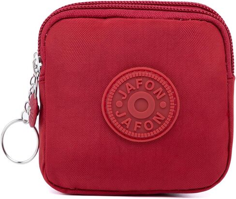 Coin Purse Change Pouch for Women 2 Layers Zipper Oxford Cloth Waterproof Purse (Black) in Saudi Arabia