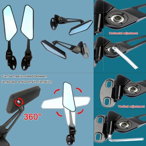 مرآة الرؤية الخلفية لجناح الدراجات النارية قابلة للتعديل لسوزوكي GSXR 600 750 1000 ياماها YZF R1 R3 R6 R15 R25 R125 هدية مرايا جانبية قابلة للطي معدلة in Kuwait