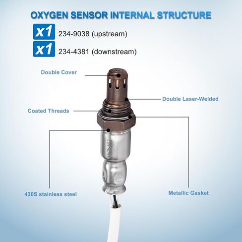 2PCS O2 Oxygen Sensor Upstream and Downstream 234-9038 234-4381 Compatible with Nissan Maxima 2009, Altima 2008 2009 2010 L4 2.5L V6 3.5L Replace 226931AA0A 22690-ED000 in Saudi Arabia