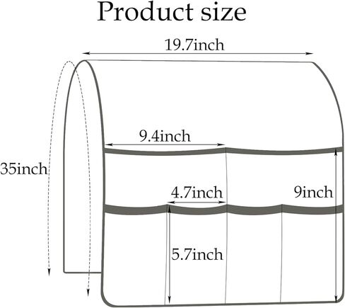 Remote Control Holder, Sofa Armrest Bedside Organizer Arm Chair for Recliner Armchair Caddy Couch, Non-Slip Armchair Caddy Storage with 6 Pockets for Magazine, Tablet, Phone, Brown in Kuwait