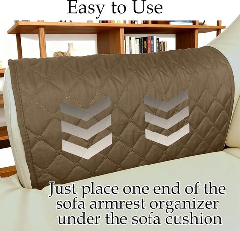 Remote Control Holder, Sofa Armrest Bedside Organizer Arm Chair for Recliner Armchair Caddy Couch, Non-Slip Armchair Caddy Storage with 6 Pockets for Magazine, Tablet, Phone, Brown in Kuwait