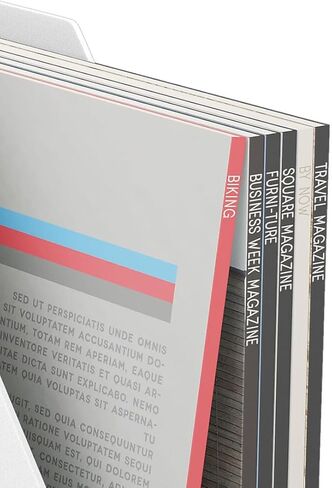 ملف مجلة بلاستيكي أحمر من TRU، أبيض - منظم سطح المكتب الرأسي للمجلات والمجلدات والمستندات المكتبية in Saudi Arabia