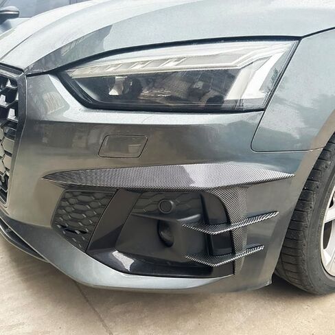 اكسسوارات السيارات لأودي A5 S5 F5.5 Sline 2021-2024 الجبهة الرياح شفرة شريط زخرفي ABS (نمط ألياف الكربون) 2 قطعة in Kuwait