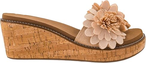 Corkys Footwear Women’s Wildflower Wedge Sandal - With a 2.5-inch Heel Height, 3D Flower Band, Cushioned EVA Insoles for All-Day wear - Cute, Trendy Comfort in Saudi Arabia