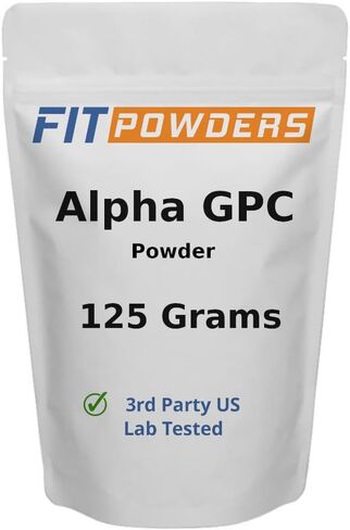 Alpha-GPC Powder 125 Grams, Non-GMO Alpha GPC Supplement Choline Powder, Vegan, Third Party Tested, Pre-Workout, Memory and Focus, with Scoop in Kuwait