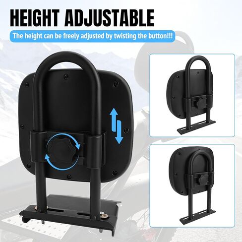 Adjustable Motorcycle Rear Backrest in Waterproof Soft Leather Material Compatible for Ridstar Q20, U Type Backrest Detachable Backrest, Accessoires for Ridstar Q20 & Honda Ruckus in Saudi Arabia