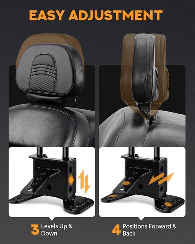 PBYMT Driver Rider Backrest, Adjustable Rider Driver Backrest Fit for Harley Davidson Touring Street Glide Road Glide Road King Electra Glide 1988-2024 in Saudi Arabia