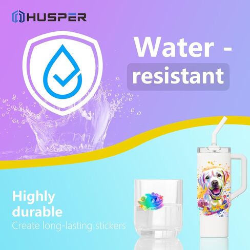Holographic Rainbow Vinyl Sticker Paper, 8.5 x 11 Inches, Printable Waterproof, Compatible with Inkjet, Laser Printers, Cricut, Silhouette (50 Sheets Rainbow) in Saudi Arabia