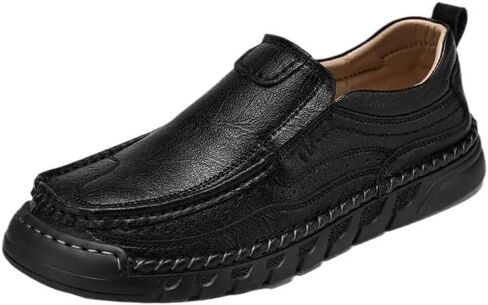 Shoes Men's Versatile Casual Slip-on Loafers Comfortable Round-Toed Oxford Shoes Men Low-top Flat-Heeled Soft-Soled Shoes for Travel Shopping Driving in Saudi Arabia