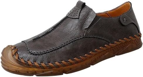 Men's Slip-on Loafers Shoes Low-top Rubber Shoes British Youth Flat-Soled Non-Slip Wear-Resistant Comfortable Breathable Versatile Round-Toed Casual Shoes for Men in Saudi Arabia