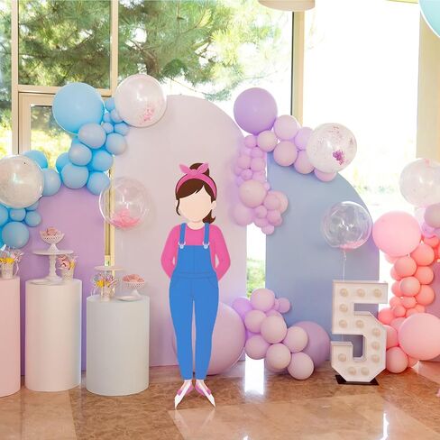 Novabright 39.4 in Cartoon Girl Birthday Decorations Lifesize Plastic Cartoon Teacher Stand up Cutouts for Classroom Decor Large Enlightened Teacher Photo Booth Prop Classroom Party Supplies in Saudi Arabia