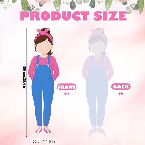 Novabright 39.4 in Cartoon Girl Birthday Decorations Lifesize Plastic Cartoon Teacher Stand up Cutouts for Classroom Decor Large Enlightened Teacher Photo Booth Prop Classroom Party Supplies in Saudi Arabia
