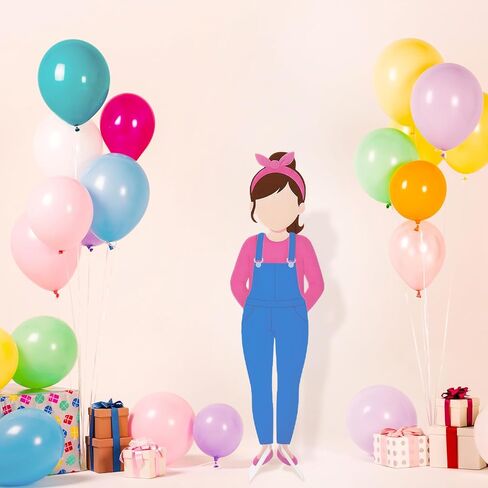 Novabright 39.4 in Cartoon Girl Birthday Decorations Lifesize Plastic Cartoon Teacher Stand up Cutouts for Classroom Decor Large Enlightened Teacher Photo Booth Prop Classroom Party Supplies in Saudi Arabia