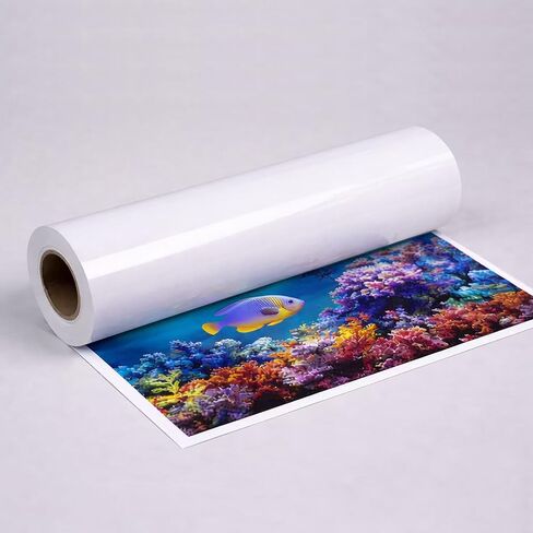 Glossy Bright White Printable Vinyl Sticker Roll, 24" x 1200" Waterproof Labels Roll for Roll-Feed Inkjet Printer With 3 Inch Core – 80µ Thick, Strong Adhesive, Water-Resistant Sticker Material in Saudi Arabia
