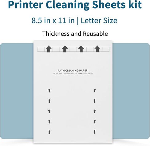 Printer Cleaning Sheets 20-Pack - 【Removes Ink, Dirt, Dust & Debris】8.5 x 11 Inches, Thickened Design, Durable & Easy to Clean, Compatible with Laser & Inkjet Printers, Copiers, Scanners, Fax Machines in Kuwait