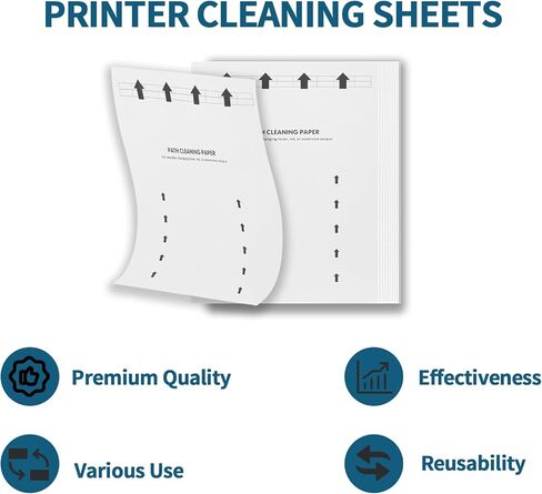 Printer Cleaning Sheets 20-Pack - 【Removes Ink, Dirt, Dust & Debris】8.5 x 11 Inches, Thickened Design, Durable & Easy to Clean, Compatible with Laser & Inkjet Printers, Copiers, Scanners, Fax Machines in Kuwait