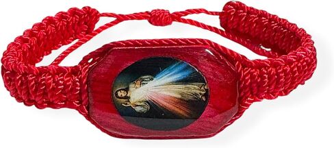 الرحمة الإلهية الأحمر سوار حبالي الخشب سحر النساء الرجال Pulsera Roja Divina Misericordia هدية الدينية in Kuwait