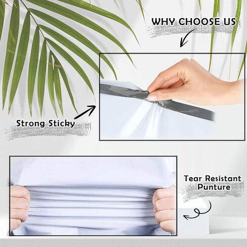 Yens Poly Mailers 14.5X19 100 حزمة بيضاء، أظرف شحن ذاتية اللصق قوية مقاومة للماء للشحن والبريد والتعبئة M7 in Kuwait