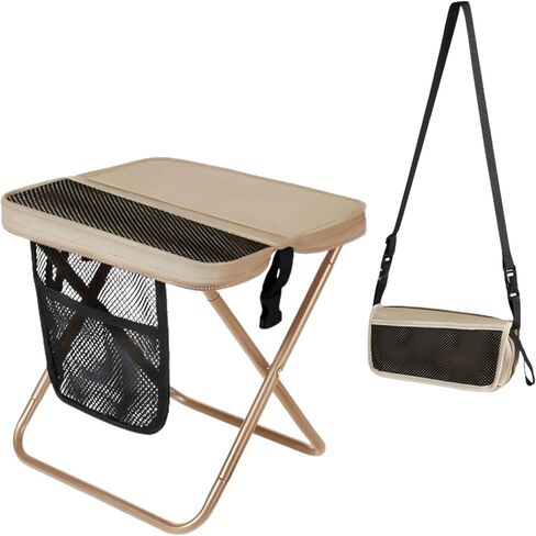 16" Portable Folding Stool, Collapsible Backpack Chair for Adults | 16" Seat Height, 300lbs Capacity, Ultralight, Hands-Free, Storage Pouch, Camping, Travel, Fishing, Hiking, Outdoor in Saudi Arabia