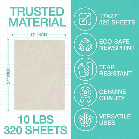 320 Sheets Packing Paper for Moving - Newspaper Paper for Wrapping, Packaging, Shipping, & Protecting Fragile Items like Glasses & Dishes - Must-Have Newsprint Moving Supplies & Box Filler (27" x 17") in Kuwait