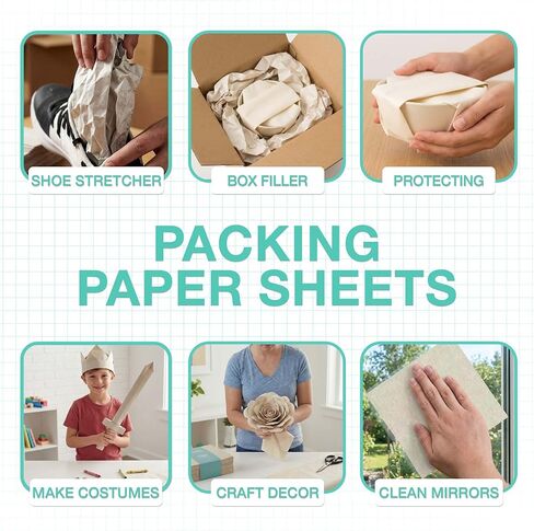 320 Sheets Packing Paper for Moving - Newspaper Paper for Wrapping, Packaging, Shipping, & Protecting Fragile Items like Glasses & Dishes - Must-Have Newsprint Moving Supplies & Box Filler (27" x 17") in Kuwait