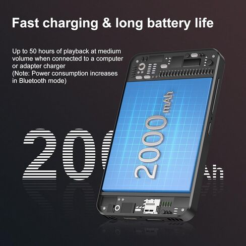 مشغل MP3 سعة 160 جيجابايت مع بلوتوث وواي فاي، مشغل Diofox MP3 وMP4 مع Spotify، Pandora، Amazon Music، مشغل MP3 Android بشاشة لمس 4 بوصة مع دعم بلوتوث 1 تيرابايت (أسود) (أسود) in Kuwait