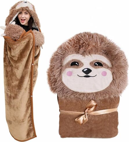 Penguin Wearable Hooded Blanket - Warm & Cozy Oversized Blanket Hoodie with Hand Gloves- Soft Plush Premium Sherpa and Flannel Fleece Hoodie Blanket - Penguin Gifts for Women Adults and Kids in Saudi Arabia