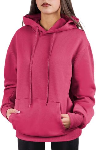 بلوفر بغطاء للرأس كبير الحجم للنساء من مزيج القطن والصوف الناعم، سويت شيرت مريح للاستخدام اليومي in Kuwait