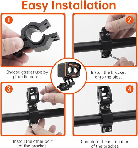Windance 2pcs Motorcycle Spotlight Mount Braket 19-24mm/0.83-0.94 inch Handlebar Bumper Roll Bar Roof Rack Turn Signal Tube Mounting Clamp for Motorcycle Scooter ATV UTV SUV Tricycle in Saudi Arabia