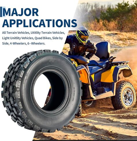 إطارات رياضية مقاس 19x7-8 ATV UTV Knobby، إطارات دراجة صغيرة أمامية مقاس 19x7x8 4 طبقات بدون أنبوب (مجموعة من 2) in Kuwait