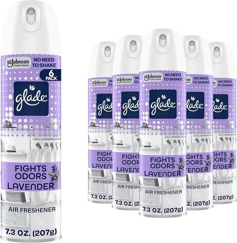 Glade Air Freshener Room Spray, Lavender Scent, Odor Fighting to Deliver Long Lasting Freshness, 7.3 Oz, 6 Count in Saudi Arabia