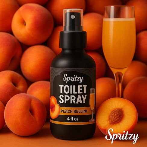 Toilet Spray (4 fl oz) | 600+ Sprays | Poo Spray w/Many Scents – Restroom & Bathroom Odor Eliminator – Essentials for a Fresh, Confident Bathroom (Peach Bellini) in Saudi Arabia