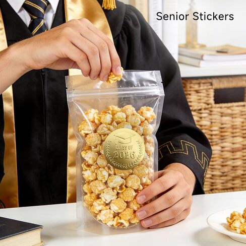 100 x Gold Foil Embossed Class of 2026 Stickers, Graduation Embossed Raised Sticker, Grad Party Embossing Seal Label, Metallic Seal, 1.5 inch (Gold Embossed) in Kuwait