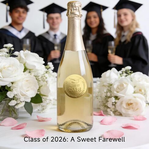 100 x Gold Foil Embossed Class of 2026 Stickers, Graduation Embossed Raised Sticker, Grad Party Embossing Seal Label, Metallic Seal, 1.5 inch (Gold Embossed) in Kuwait