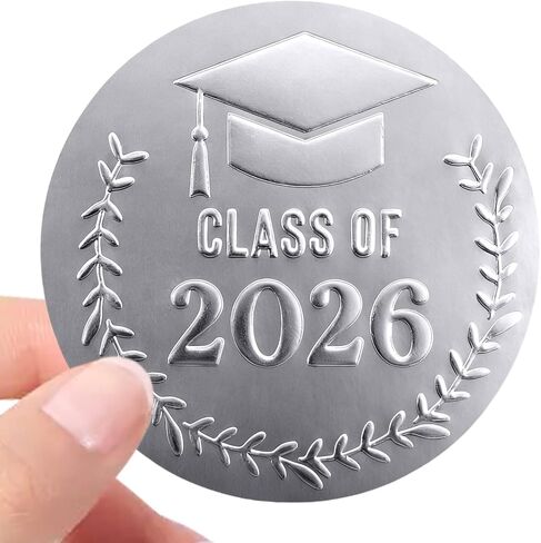 100 x Gold Foil Embossed Class of 2026 Stickers, Graduation Embossed Raised Sticker, Grad Party Embossing Seal Label, Metallic Seal, 1.5 inch (Gold Embossed) in Kuwait