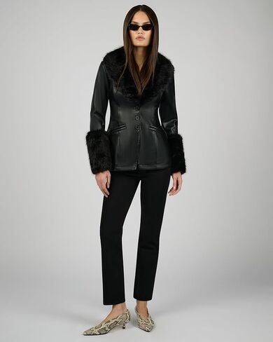 WEWOREWHAT Women's Fur Collar Jacket in Saudi Arabia