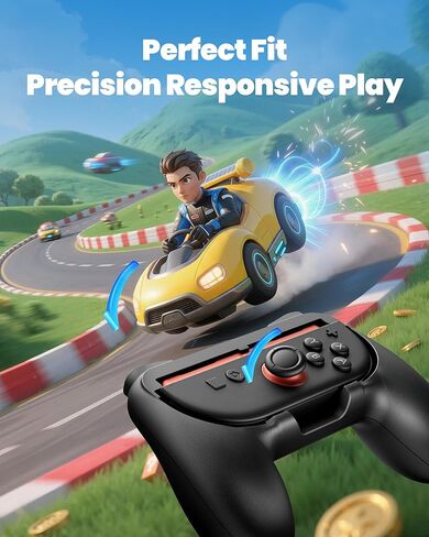 قبضة وحدة التحكم متوافقة مع Switch 2/Switch/Joy-Con 1&2، مجموعة مقابض مريحة مع محولات، مريحة لملحقات الألعاب لفترة طويلة، هدايا مثالية للعائلة والأطفال البالغين in Kuwait