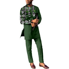 ATLYCOLOR African Dashiki Suits for Men 2 Piece Set Outfits Nigerian Wedding Clothing Attire Tracksuits in Kuwait